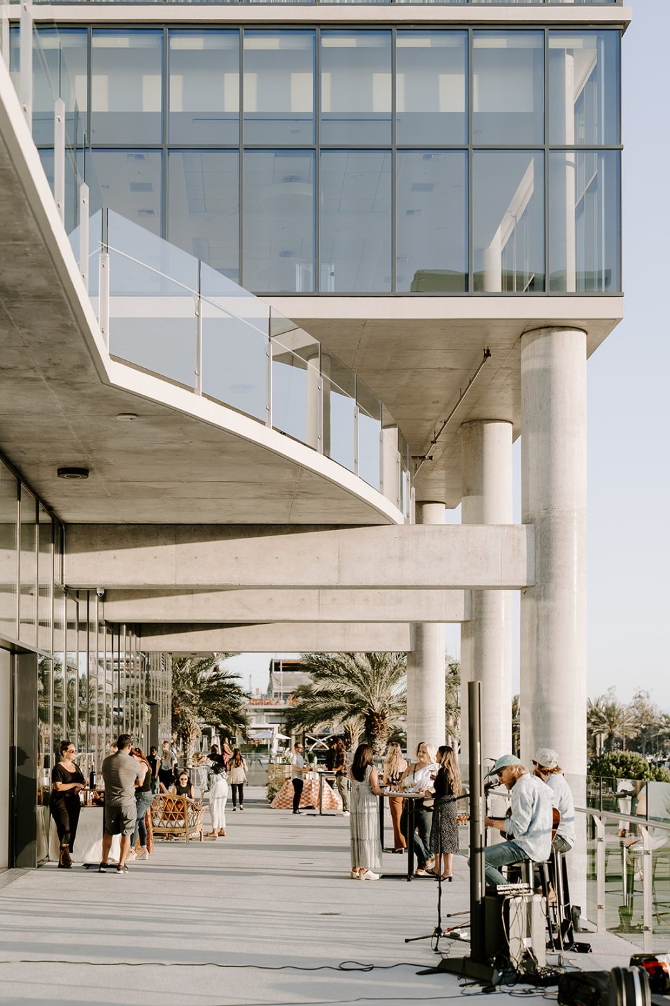 Social Hour on the terrace with live music, bites, and cocktails